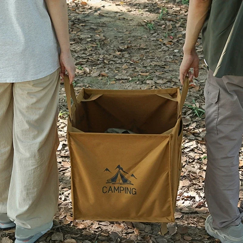 

Portable Camping Trash Can Outdoor Folding Storage Box Large Capacity Garbage Bin Foldable Basket Easy to Carry