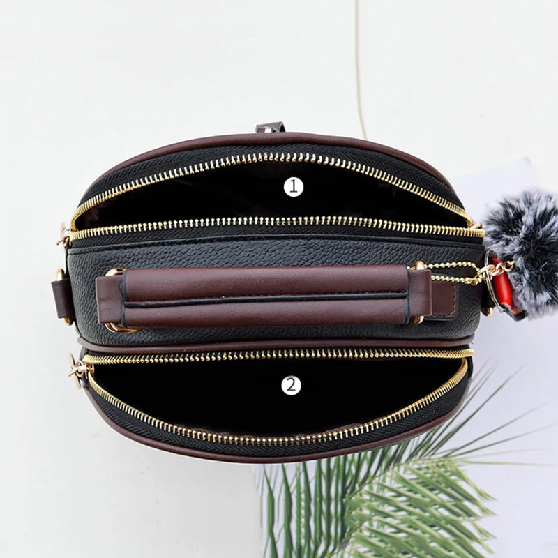 PU Leather Women Small Handbags Hairball Design Crossbody Shoulder Bag Fashion Luxury Ladies Messenger Bags Tote Crossbody Bag Women Handbags Leather Shoulder Bag Pu Crossbody Bag