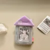 MINKYS Kawaii House Shape Fluffy 3 inch Kpop Photocard Holder Photo Card Holder Bag Pendant School Stationery 5