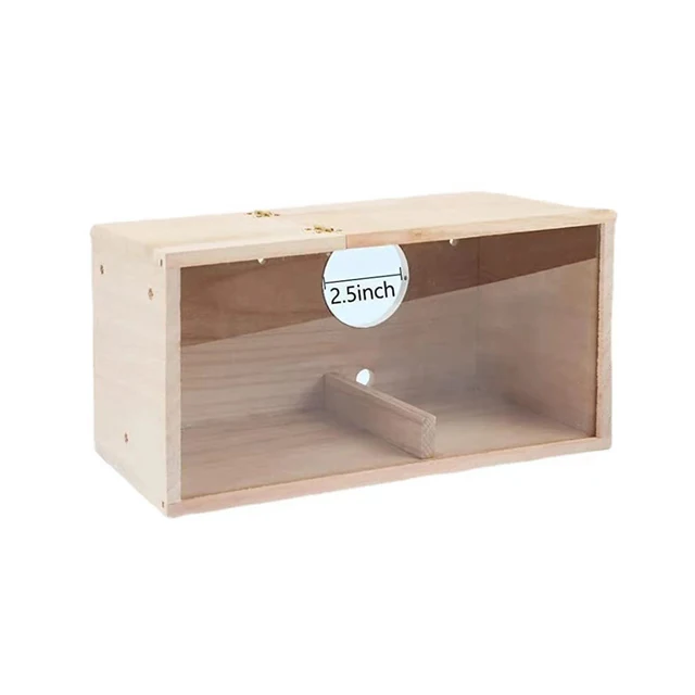 Transparent Wooden Bird House Parrot Cockatiel Birdhouse Nesting Breeding Box Easy To Clean Parakeet Nesting Box Pet Accessories 6