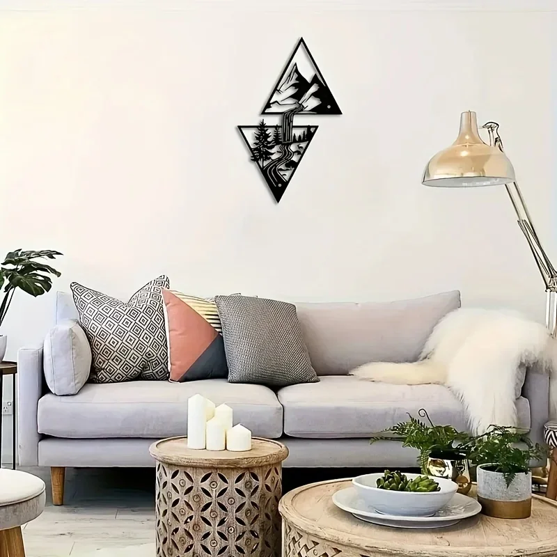 

Hello Young Iron Crafts Mountain Waterfall Art Home Decor Metal Wall Mounted Decor Interior Outdoor Home Decor Modern Art Metal