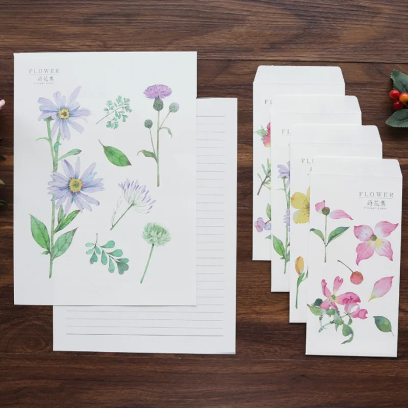 

3 Envelope 6 Letters Paper Set Writing Wedding Invitation Romantic Beautiful Confession Letter Paper School Supplies Stationery