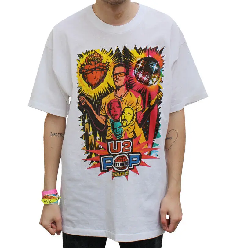 Camicia Grafica Vintage U2 Pop Mart Tour Unisex Uomo Donna Kv10589