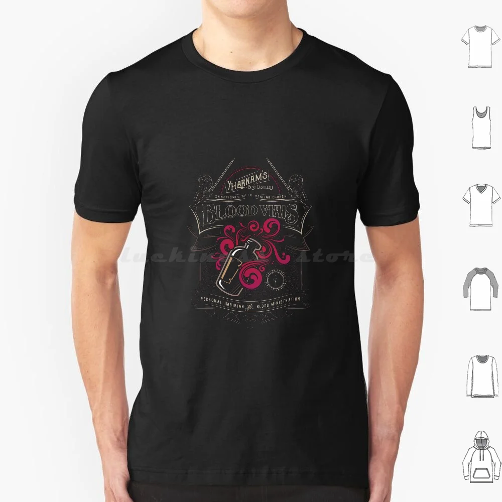 Yharnam'S Blood Vials T Shirt Cotton Uomo Donna Stampa Fai Da Te Fiale Di Sangue Bloodborne Souls Video Dark Gothic Yharnam Ps4 Game Label