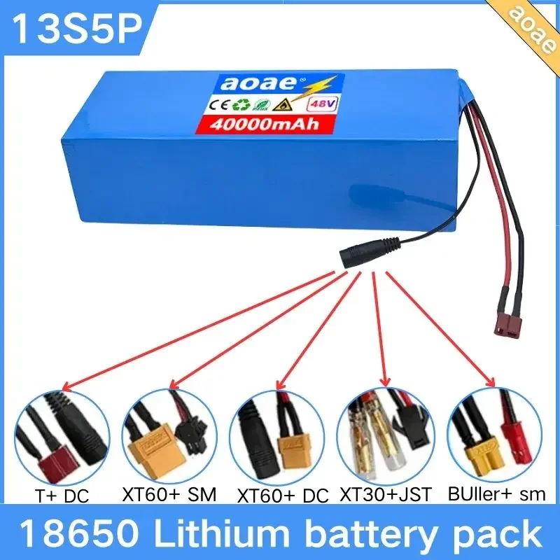 

30000mAh 13S5P 48V 18650 литий-ионный аккумулятор с 1000W BMS для электрического велосипеда 54,6 V скутера
