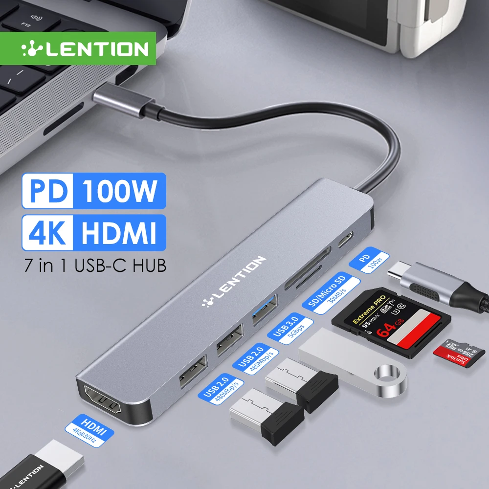 売れ筋】 USBハブ Thunderbolt3ドッキングステーション type-C ハブ 7-in-1 WAVLINK K解像度サポート HDMI ポート