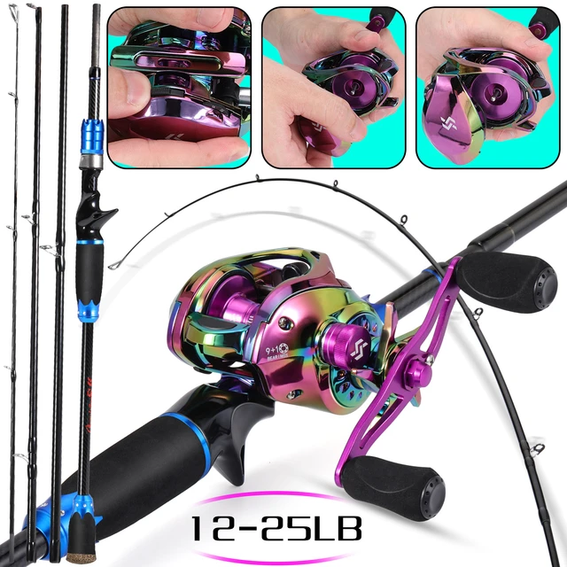 Sougayilang Fishing Rod And Reel Combo 1.8-2.1m 4 Sections Baitcasting Rod  And 6.5:1 7.2:1 Gear Ratio Casting Reel Fishing Pesca - Rod Combo -  AliExpress