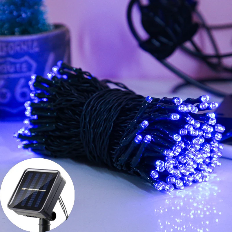 Solar-Powered LED Starry String Lights - 8-Mode Outdoor Waterproof Decorative Lighting