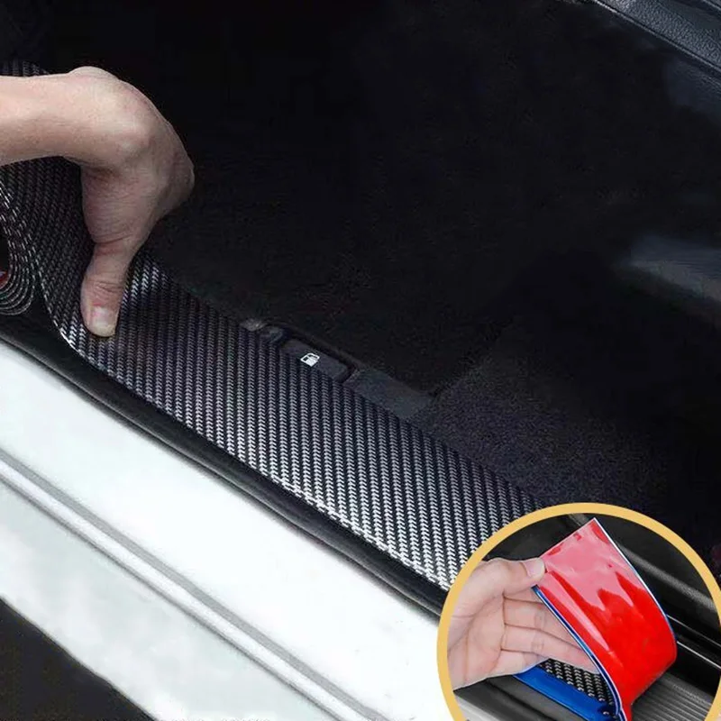 

100X5CM Car Threshold Edge Guard Sill Sticker Car Door Trim Edge Guard Protection Decorative Strip Anti-Collision for Most Auto