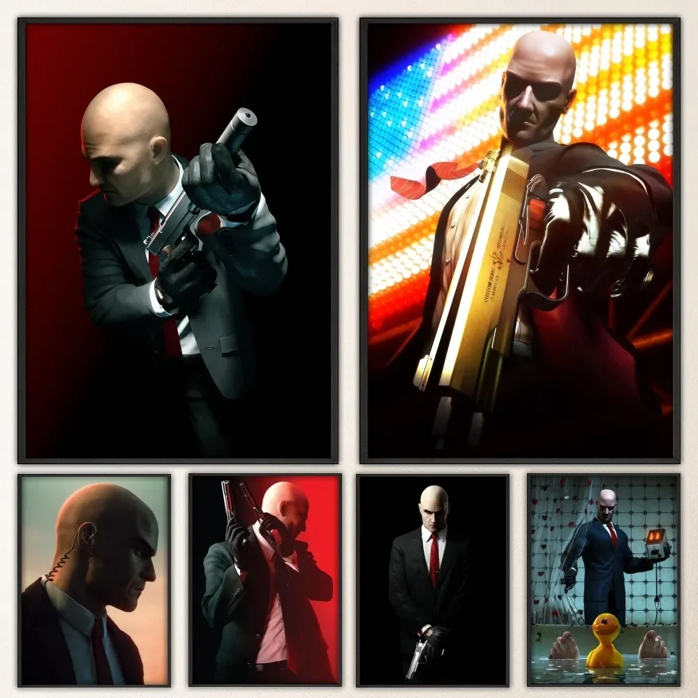 H-Hitman Aagent-47 Poster Art Autoadesivo Art Hd Quality Poster Wall Art Painting Study Wall Decor Small