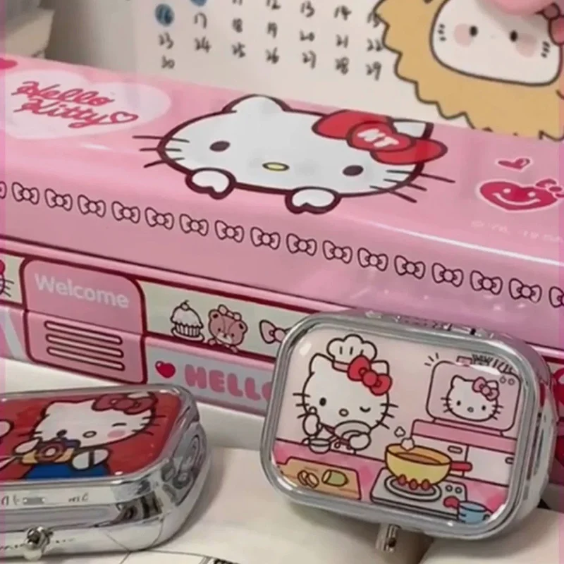 

Kawaii Hellos Kittys Small Medicine Box Portable Travel Storage Jewelry Box Cute Mini Portable Moisture and Light Sealing Boxes