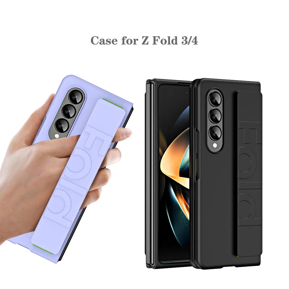 

Приятный для кожи чехол для телефона Samsung Galaxy Z Fold 5 4 3 с эластичным ремешком на запястье высококачественный оригинальный складной чехол с защитой от падения