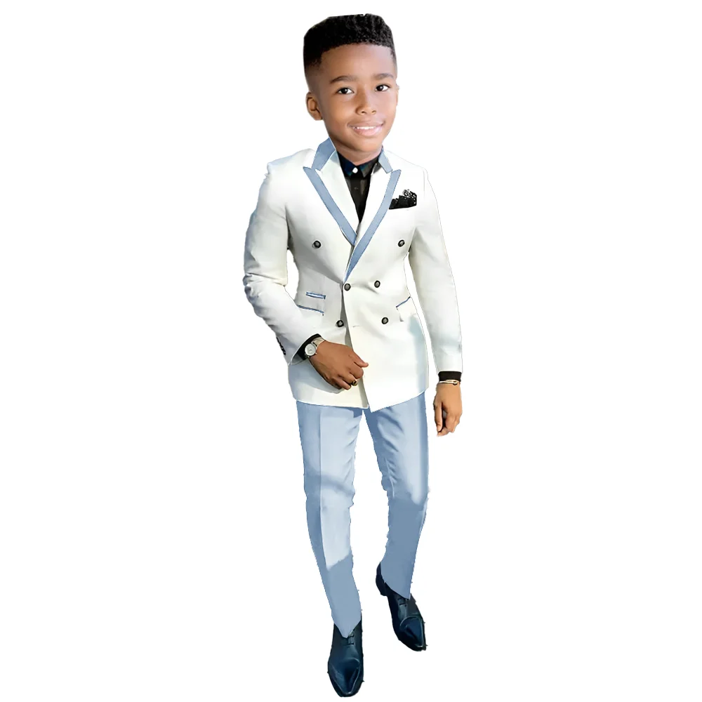 Boys Formal Suit Set Kids Wedding Outfit Jacket Pants Vest Party Dress Shawl Collar Kids Blazer Full Set 3-16 Years Old 2 Pieces