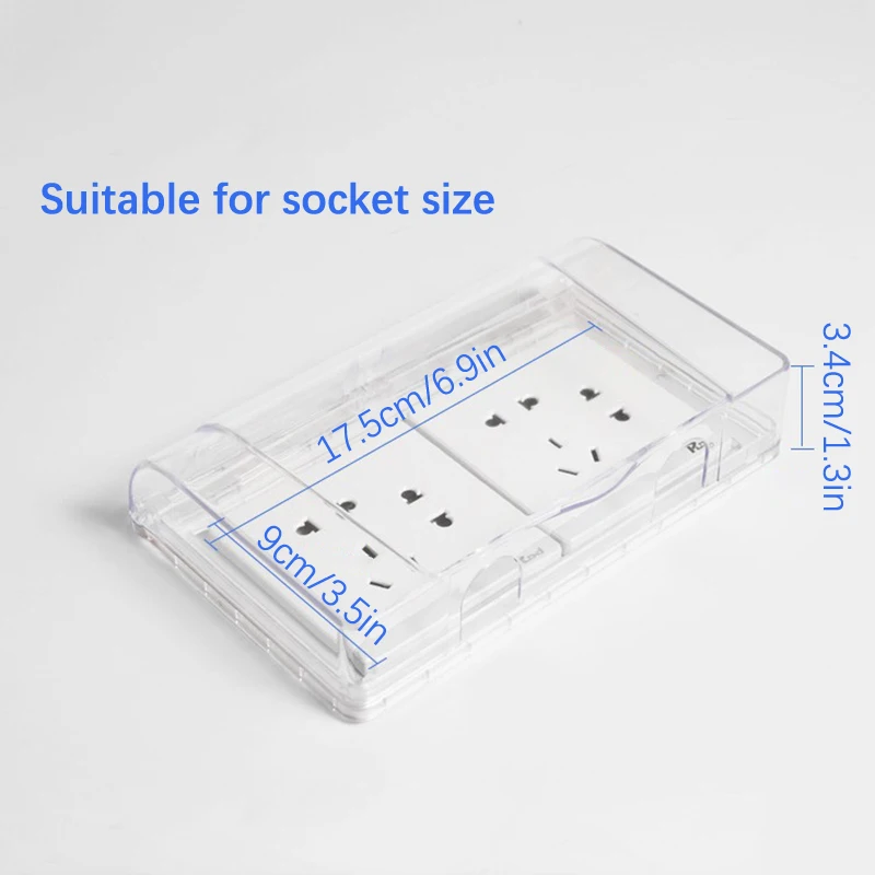 Electric Outlet Cover Box Waterproof Sticky Wall Socket Cover Double Position Thickened Babyproof Outlet Plug