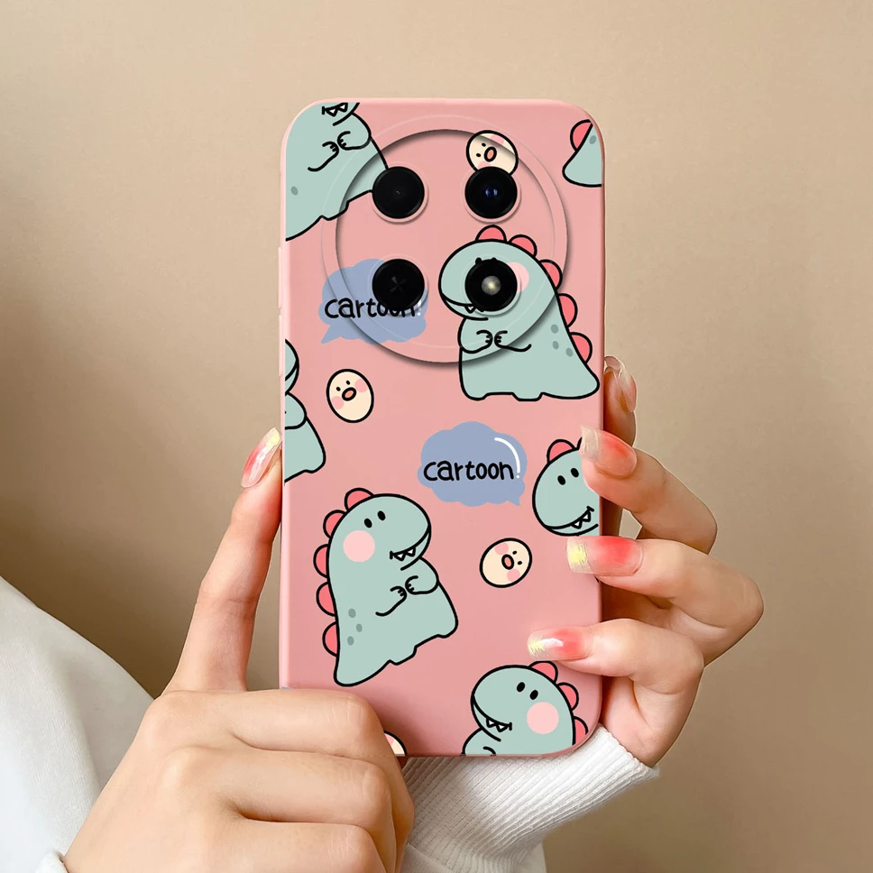 Cute Cartoon Dinosaur Smooth Liquid Silicone Phone Case Cover