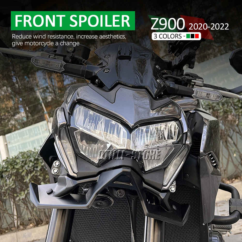 Carbon Fiber Front Spoiler Wing Kit For Kawasaki Z900 (2020-2022) - Aerodynamic Matte Black