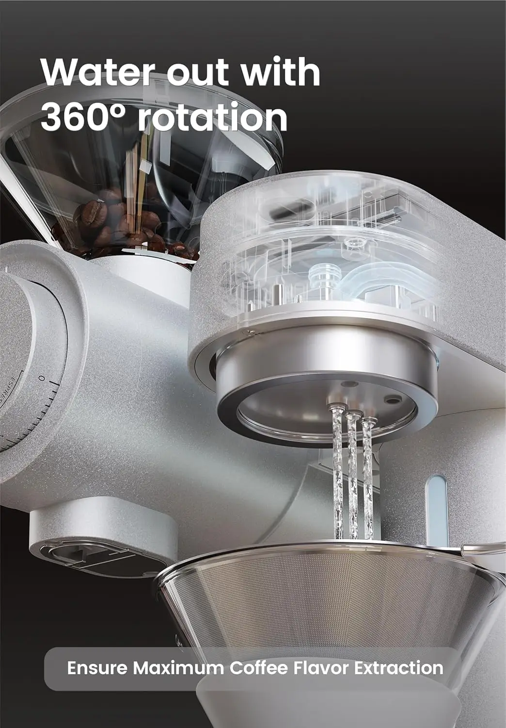 Professional Barista Coffee Machine Smart Pour-over Drip Coffee Maker Programmable Brew & Spin Speed 51 Precise Grind Settings