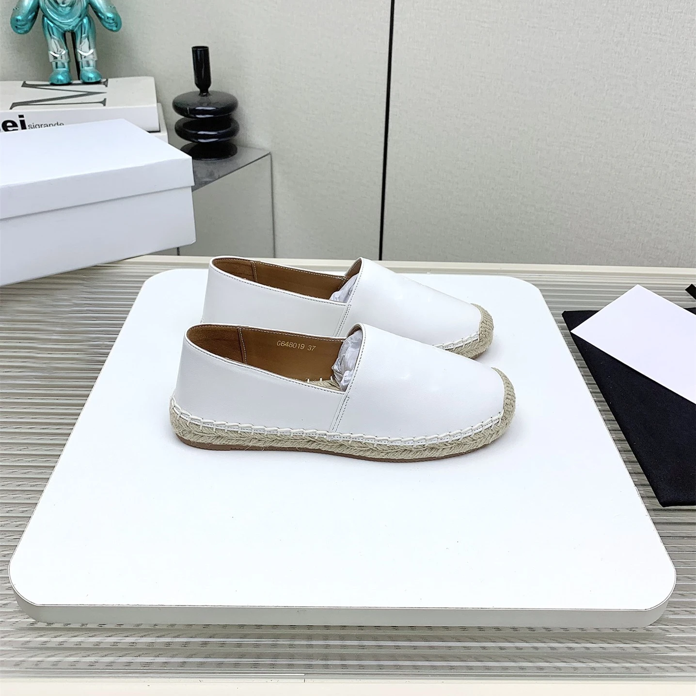 New Shoes Women Size35-41 Genuine Leather Espadrilles Natural Cow Suede Loafers Weaving Flats Designer Shoes Zapatillas De Mujer 2