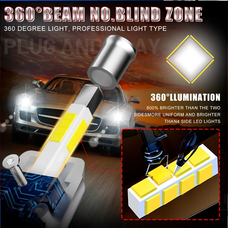 800W 800000LM H7 Led Bulb Canbus Auto 6000K White Turbo H7 Led Fog Light Lamp Plug and Play 360 3D Auto 6000K Super Mini Diodes