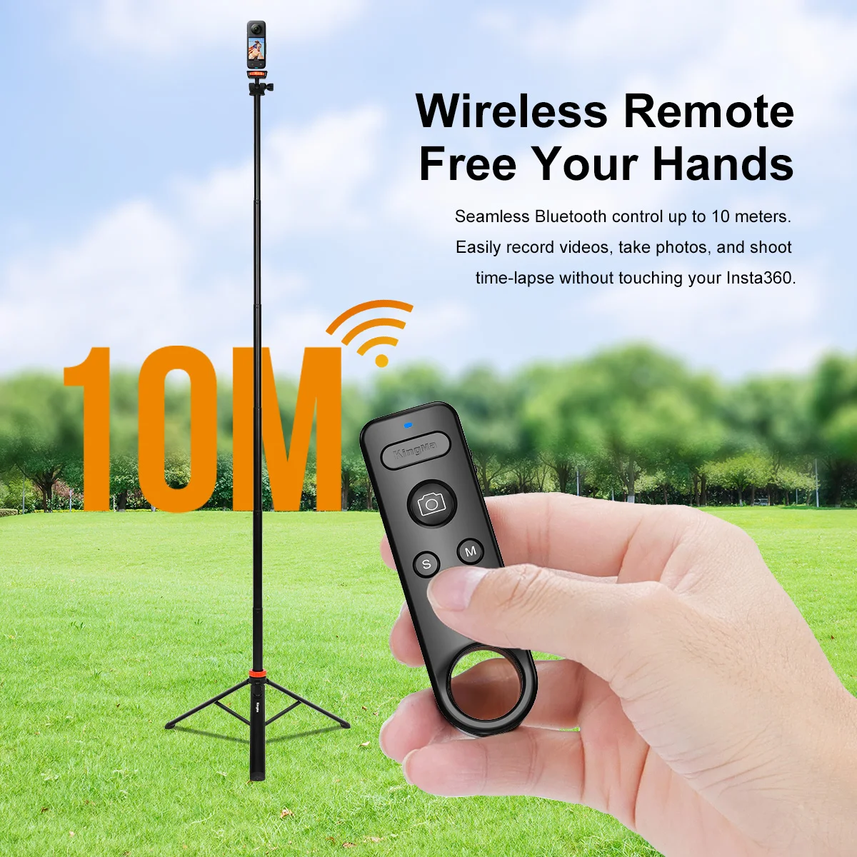 Insta360 X2, X3, X4, X5,GO 3/3S, ACE/ACE PRO1/2용 무선 Bluetooth 리모컨 블로깅, 사이클링용 스포츠 카메라 리모컨