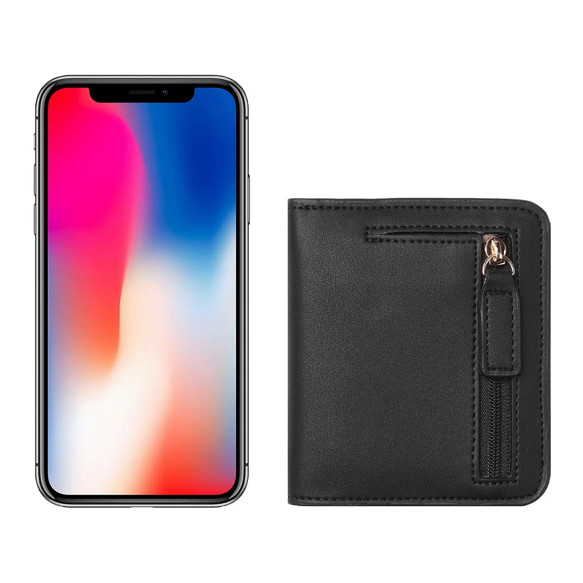 Women's RFID Blocking Compact Bifold Leather Wallet with ID Window