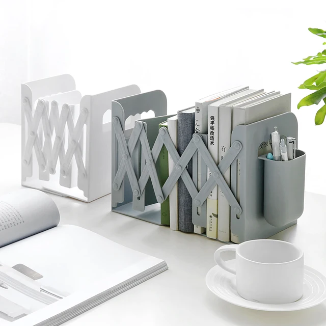 Behúzható Abs Book Stand Kreatív Hallgatók Könyvespolc Adatklip Stretch Fájl Terelő Visszahúzás Zoom Könyv Polc Bookend - Image 4