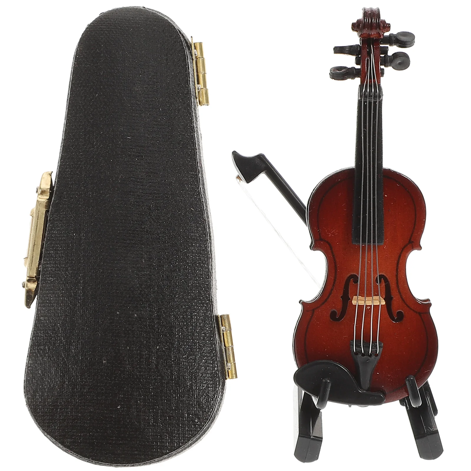 

Miniature Violin Wooden Mini Contrabass Mini Musical Instrument Home Decoration 14Cm Desk Topper
