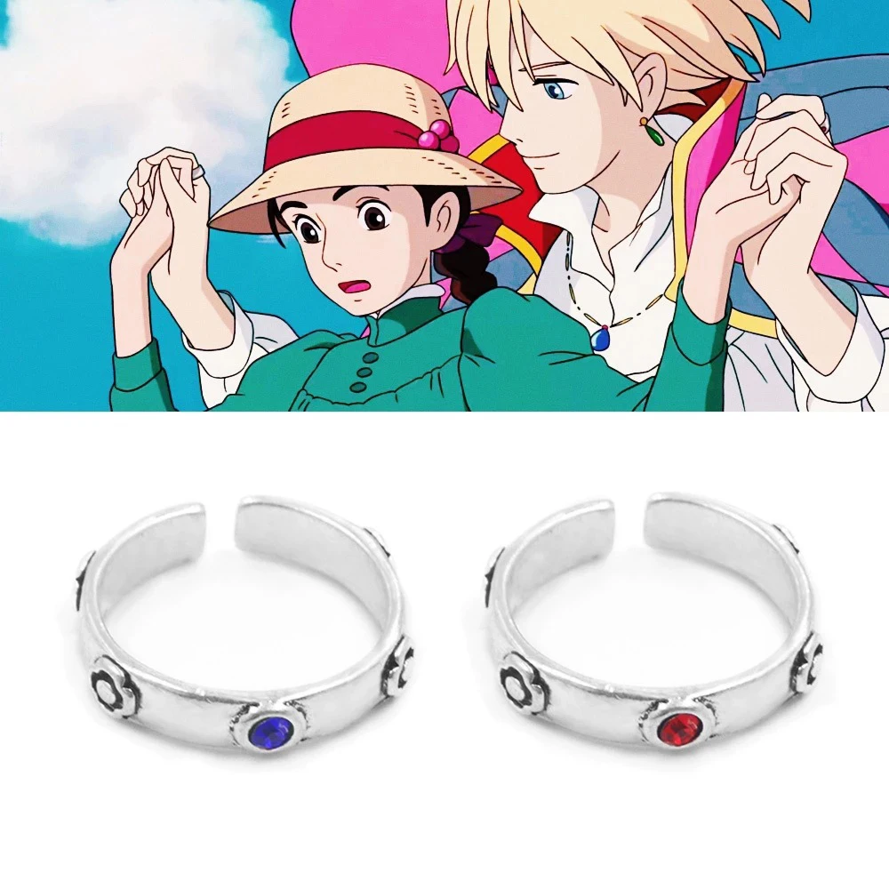 Shopular Bague En Argent Avec Château Animé, Sophie, Bijoux De Cosplay, Cadeau D'anniversaire, De Noël, Pierre, Diamant Bleu