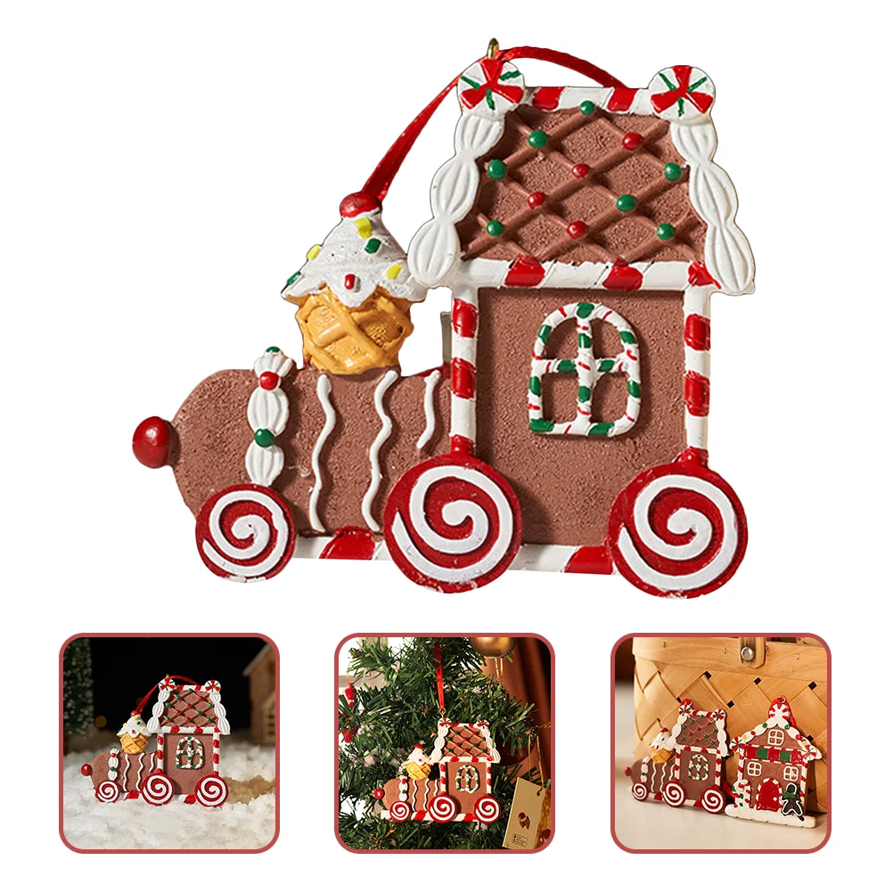 

Ornament Christmas Gingerbread Ornaments Light House Decorations for Home Candy Resin Tree Decors
