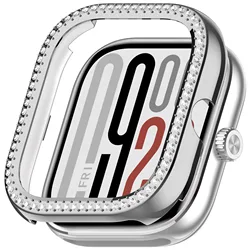 Sparkling Rhinestone Decor Protective Bumper Case for Redmi Watch 5 (Silver)
