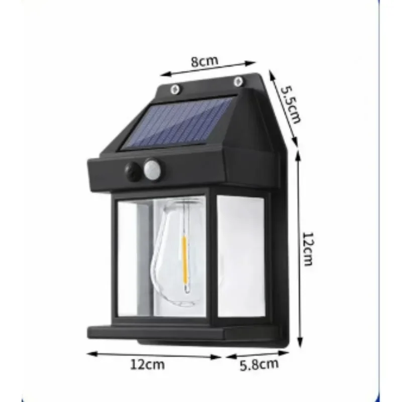 Solar-Powered Waterproof LED Wall Light with Sensor