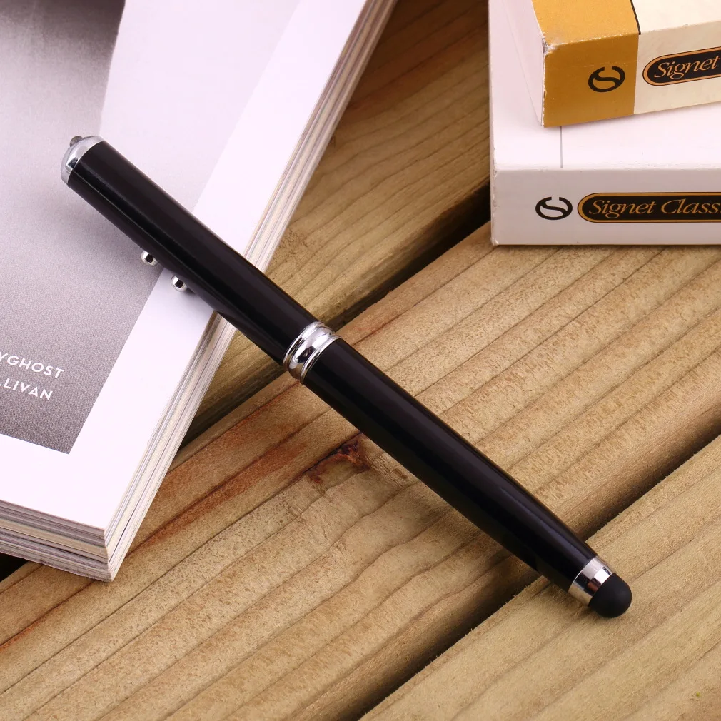 

New 4 In 1 LED Laser Pointer Torch Touch Screen Stylus Ballpoint Pen Multifunction Pen Suitable For Mobilephone Fast delivery