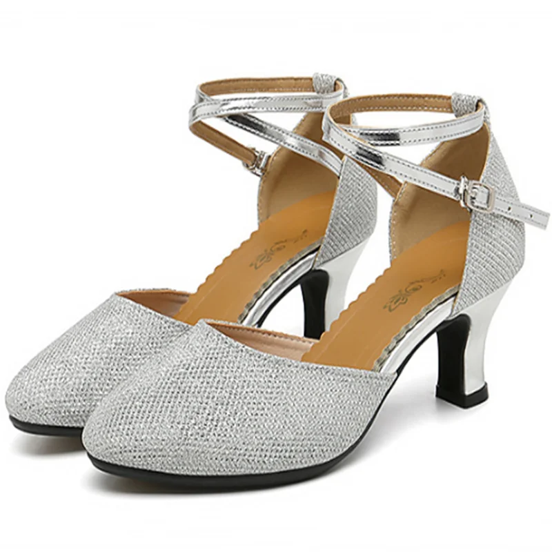 Dance Shoes Ballroom Dancing Shoes For Women Latin Dance Shoes Lady Closed Toe Salsa Low Heels 3.5cm/5.5cm