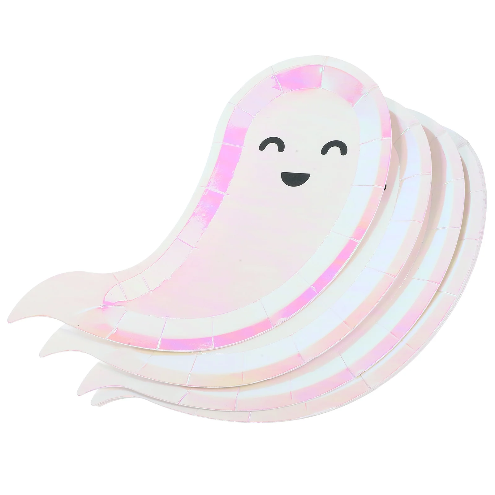 8 Pcs Ghost Plate Household Food Halloween Snack Trays Decor Gathering Cake Paper Plates Shaped