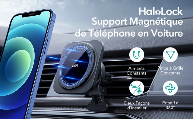 ESR Halolock support de voiture magnétique MagSafe pour grille de