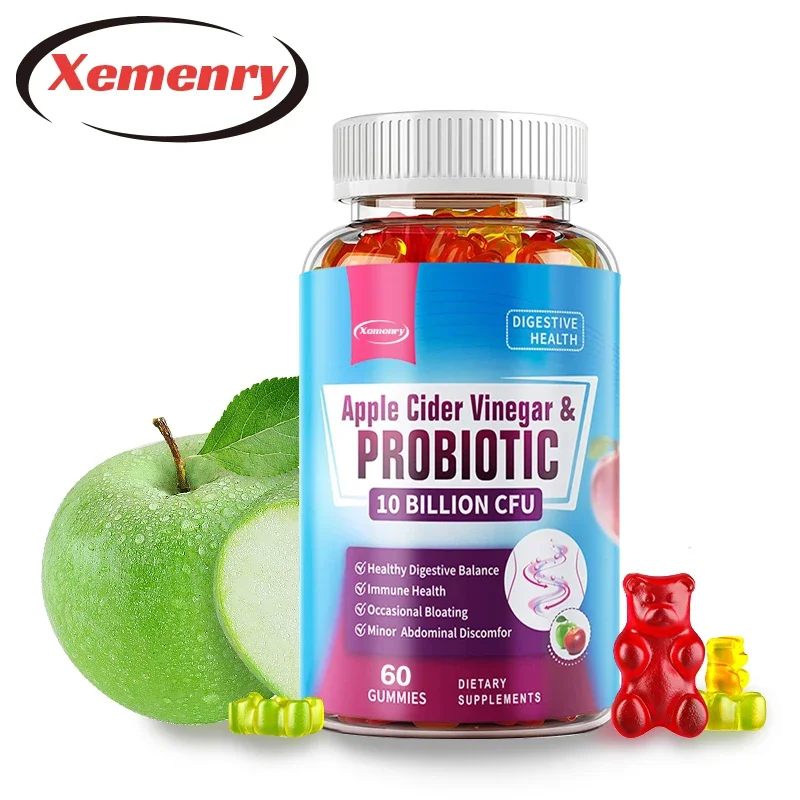 

Probiotic Gummies - with Vitamin C and Apple Cider Vinegar To Support Immune System Health and Intestinal Digestion