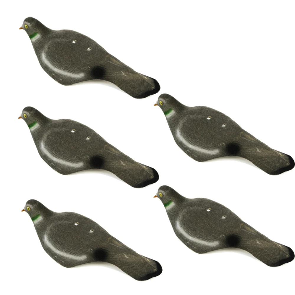 

GUGULUZA 5pcs Flocked Pigeon Decoy Shell 3D Realistic Fake Bird w/ Pegs Garden Scarecrow Yard Decor Hunting Bait