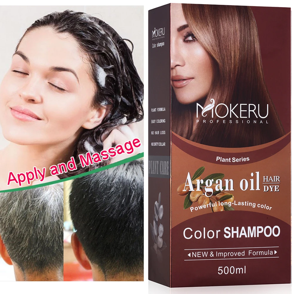 Mokeru 2pcs/lot Natural Herbish Hair Color Shampoo Dark Brown Hair Dye  Permanent Color Shampoo For Gray Hair Women Black Dyeing - Hair Color -  AliExpress