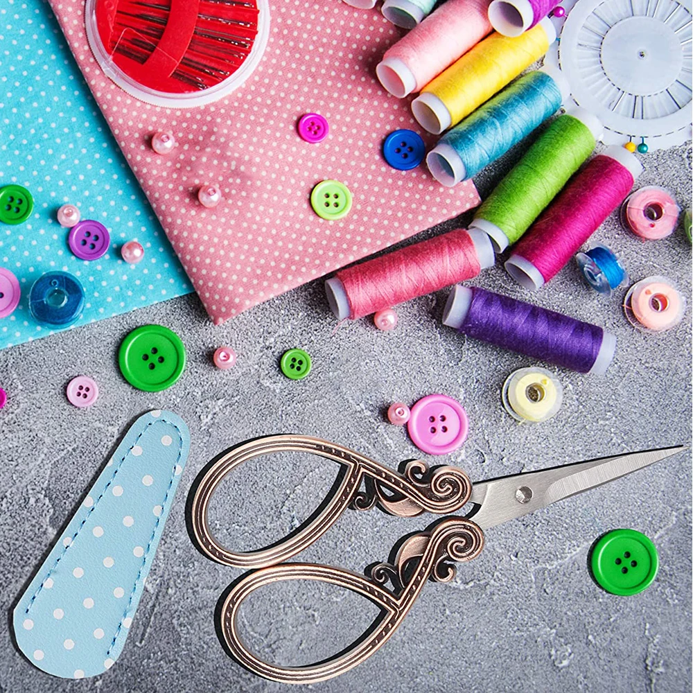 Embroidery Scissors With Cover Small Sewing Scissors Set Crafting Threading  Crochet Cross Knitting Scissors With Protector - AliExpress