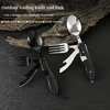 3-in-1 Outdoor Folding Spoon Fork Knife Combo Set Cutlery Picnic Travel Portable Multitool Stainless Steel Camping Utensils 1