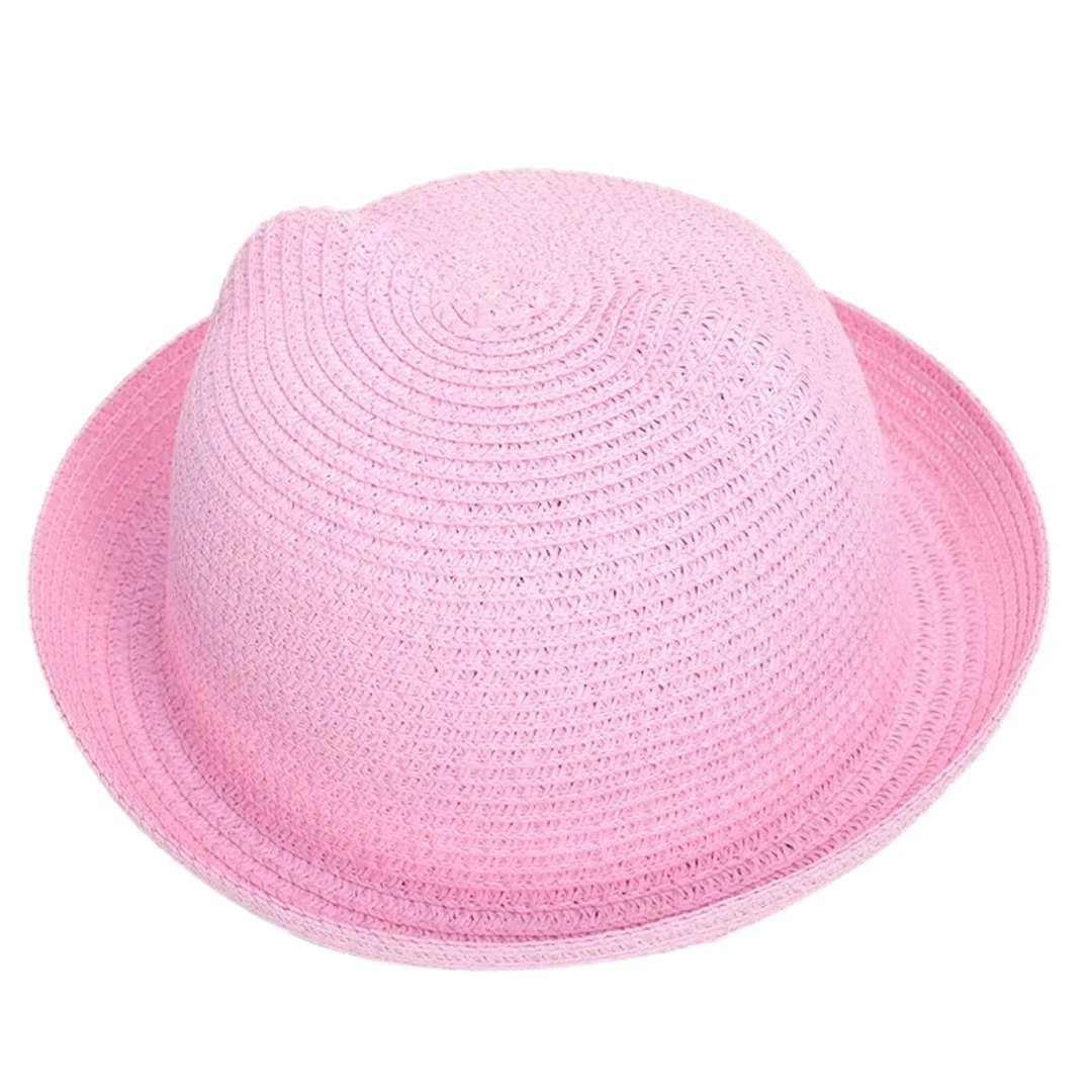 Straw Hat, Baby Sun Hat, Outdoor Sun Hat, Mistdawn Cute Children, Boys Girls, Cat Ears Devil Horns Bowler Derby Cap, Summer Beach