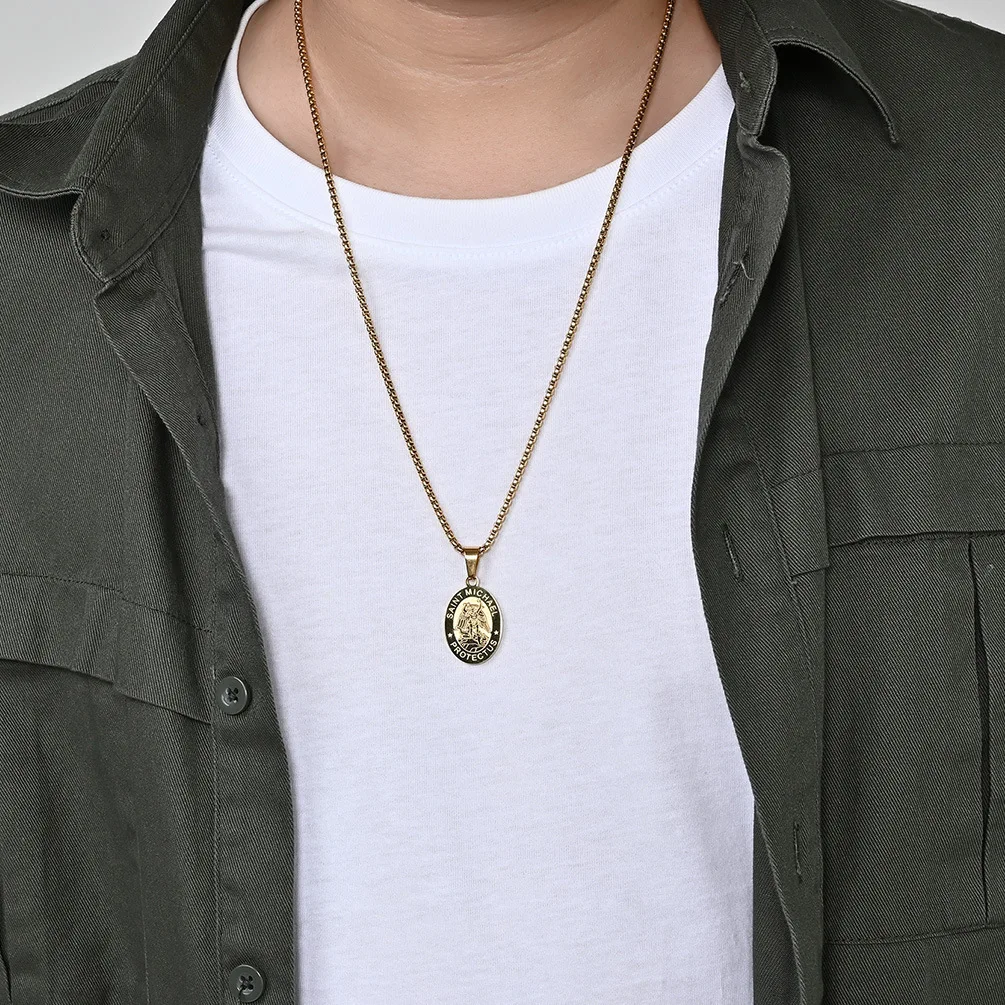 Saint Michael Pendant Necklace 2