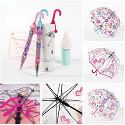 Kids Kawaii Unicorn Anime Animal Transparent Waterproof Umbrellas For Children Female Cute Cartoon Alpaca Small Girl Ombrelle