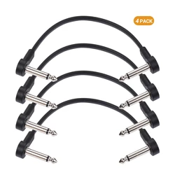 Premium Guitar Effect Pedal Patch Cable Kit - 5 Inch Length with Right Angle Connectors (1 Pack) (4 Pack)