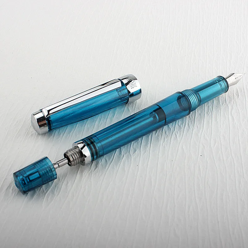 Yongsheng 013 Vacuum Filling Fountain Pen Acrylic Transparent Ink Pen Clear Section EF/F/ Nib Office Business Gift Pen 5