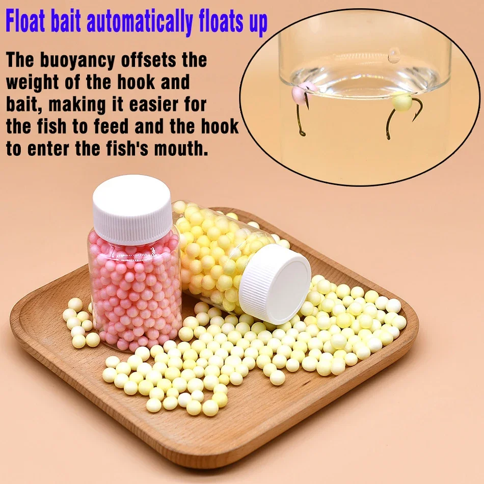 Description Picture 5 of itemMNFT 2Bottled Carp Fishing Floats Floating Water Ball Baits Meaty and Fruitacid Buoyant Particles Soft Bead Popup Fishing Bait