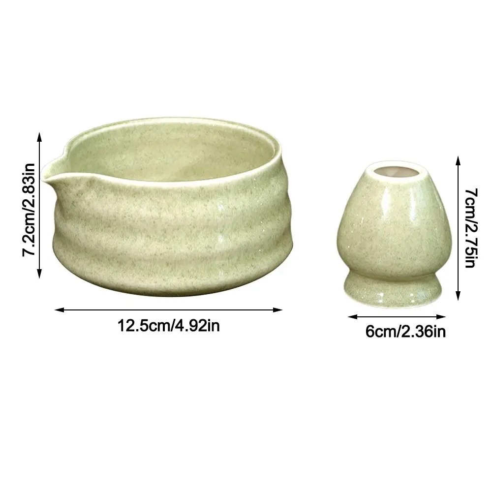 Ceramic Matcha Bowl Large Capacity Smooth Matcha Whisk Stand High Temperature Resistant Tea Salad Soup Bowl