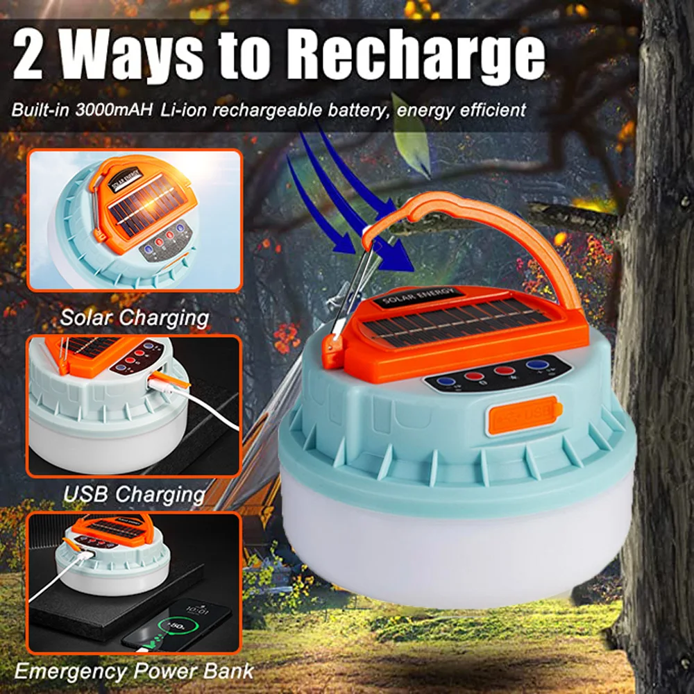 Solar Camping Lights Bluetooth Speaker 36 LEDs USB Rechargeable