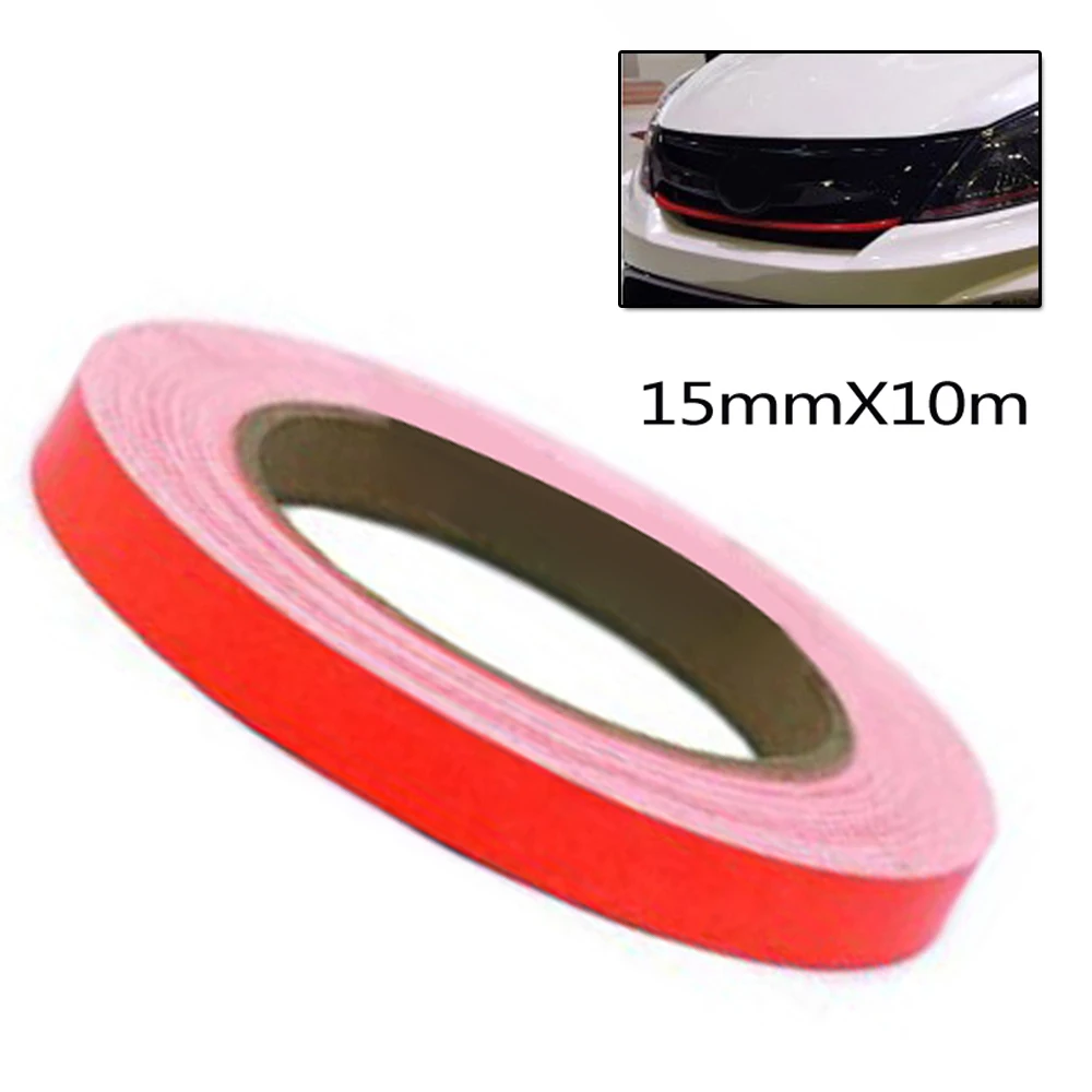 Película de envoltura de vinilo reflectante para coche, calcomanía de 15 Mm X 10 M, revestimiento de PVC rojo, 15mm X 10 metros