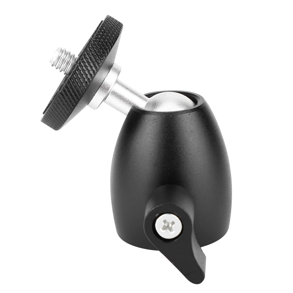 1/4in Mini Ball Head Aluminium Alloy Metal Camera Mount Bracket Holder for SLR Camera Tripod Monopod Lamp Holder tripod ball head cold shoe ball head